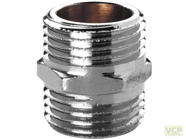 Doppelnippel Messing chrom 3/8" Marktmodell