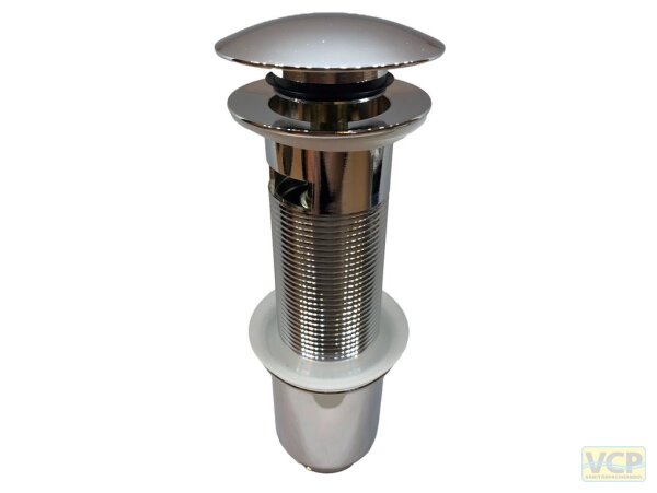 Ablaufgarnitur Messing verchromt 5/4" Schaftlänge 90mm bis 130mm mit Klick-Stopfen