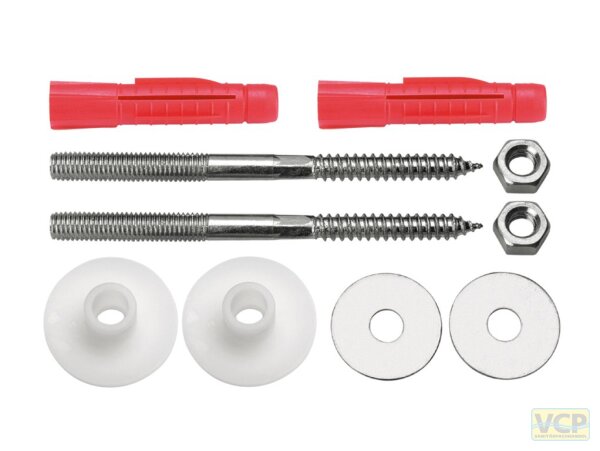 WT-Befestigung M10 x14cm komplett mit  M12 Universal-Hohlraumdübel rot