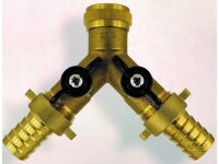Zweiwegekugelhahn mit Verschraubung 1 x 3/4"Ig auf 2...