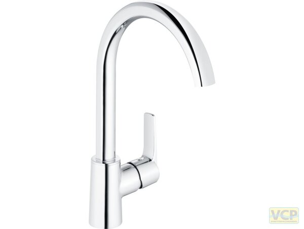 Spültischhebelmischer alpha_300 seitengesteuert mit Rohrauslauf