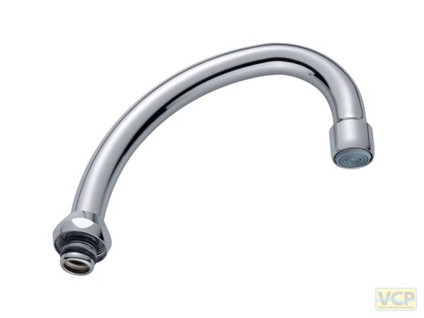 C-Rohrauslauf mit DL Strahlregler/Inox verch 3/4" x 130mm konisch dichtend Original Neoperl