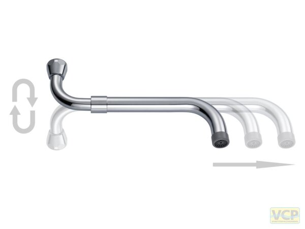 S-Rohrauslauf 3/4" ausziehbar von 280 - 480mm flachdichtend Original Neoperl