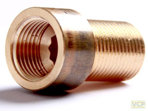 Universal-Hahnverlängerung Rotguss blank 1/2" x 30mm zum kürzen