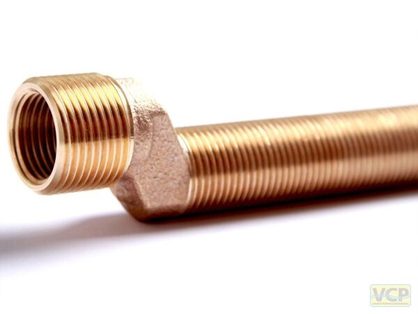 Universal S-Anschluss Rotguss blank 1/2"Ag x 3/4"Ag x 1/2"Ig x 100mm