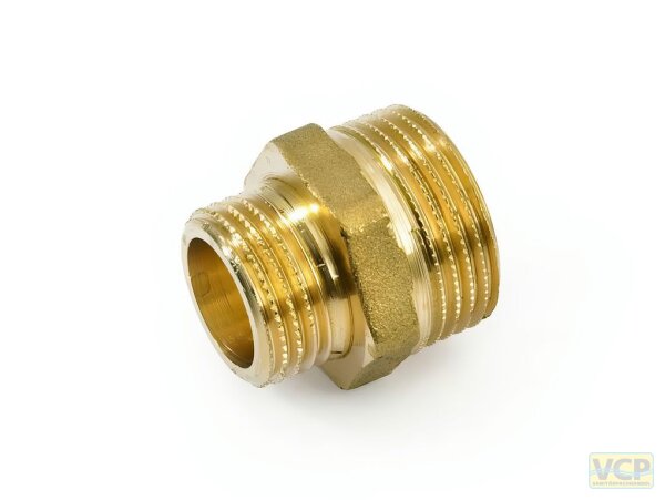Reduziernippel Messing blank 1" x 1/2"