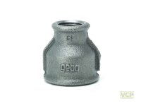 Muffe reduziert 5/4" x 1/2" TG schwarz