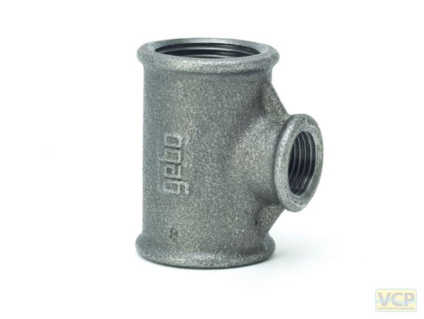 T-Stück reduziert 3/4" x 1/2" x 3/4" TG schwarz