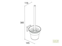 WC-Wandgarnitur Metall Serie Lahti eckig verchromt