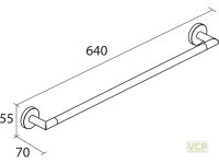 Badetuchstange Metall 640 mm Serie Oslo rund Edelstahloptik