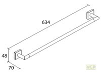 Badetuchstange Metall 640mm Serie Lahti eckig verchromt