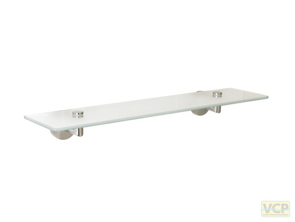 Ablagekonsolen Metall Glas satiniert Serie Oslo rund Edelstahloptik