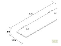 Ablagekonsole Metall Glas satiniert Serie Lahti chrom eckig