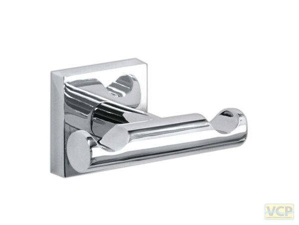 Doppelhaken Metall Serie Lahti eckig verchromt