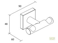 Doppelhaken Metall Serie Lahti eckig verchromt