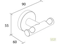 Doppelhaken Metall Serie Oslo rund verchromt