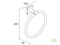 Handtuchring Metall Serie Lahti eckig verchromt