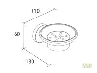 Seifenablage Metall Glas satiniert Serie Oslo rund...