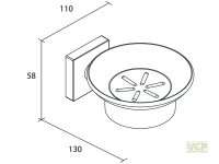 Seifenablage Metall Glas satiniert Serie Lahti eckig...