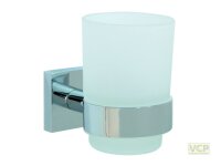 Glashalter Metall Glas satiniert Serie Lahti eckig verchromt