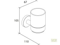 Glashalter Metall Glas satiniert Serie Oslo rund verchromt