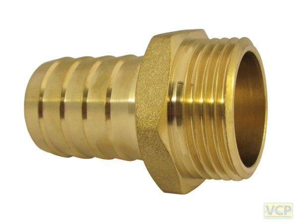 Sauger-Schlauchstück Messing blank 32mm x 1"Ag