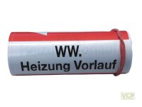 Klebebezeichnungsband WW-Heizung VL Farbe rot DIN2404...