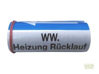 Klebebezeichnungsband WW-Heizung RL Farbe blau DIN2404...