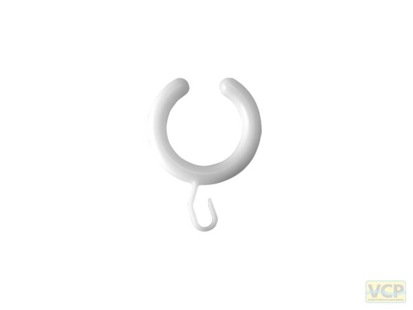 Brausevorhang Ring rund Ø 32mm offen aus Kunststoff weiß