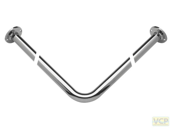 Brausevorhangstange Ø 25mm Serie 1000 Winkel 1.200 x 1.200 mm Messing verchromt