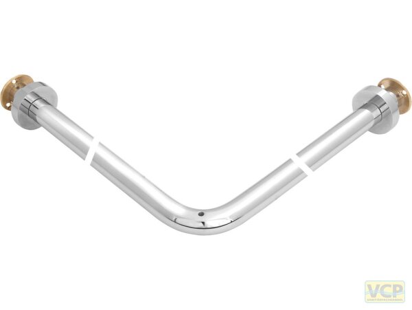 Brausevorhangstange Ø 25mm Serie 8000 Winkel 1.200 x 1.200 mm Messing verchromt