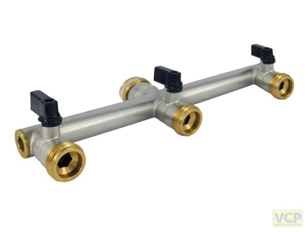 Absperrhahn mit 3 Abgängen 1"