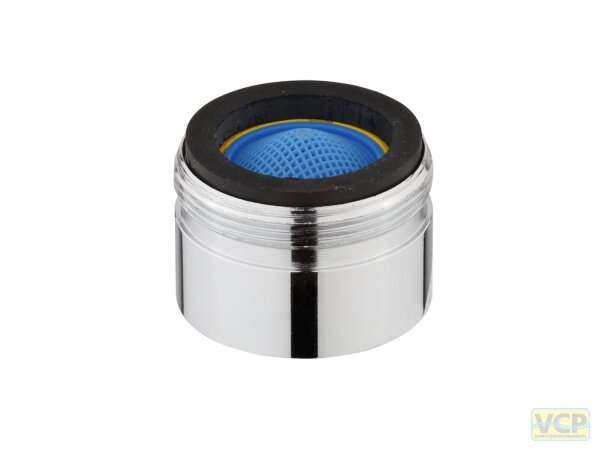 Turbulator-Strahlregler mit Sondergewinde M28x1 Ag Ø 28,0 x H 18,5mm verchromt mit M22/24x1 Einsatz