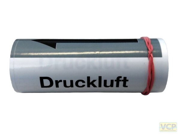 Klebebezeichnungsband Druckluft Farbe grau DIN2404 -40°C bis +70°C