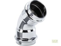 Bogen 45° 32mm Kupfer verchromt