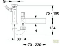 Kugelgelenk-Siphon 6/4" DN50 für Spülen,...
