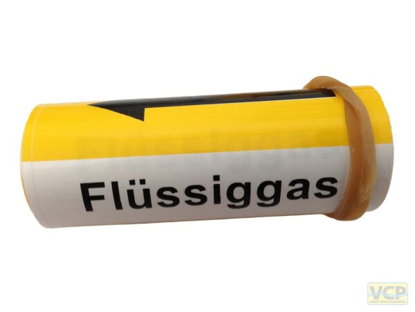 Klebebezeichnungsband Flüssiggas Farbe gelb DIN2404 -40°C bis +70°C