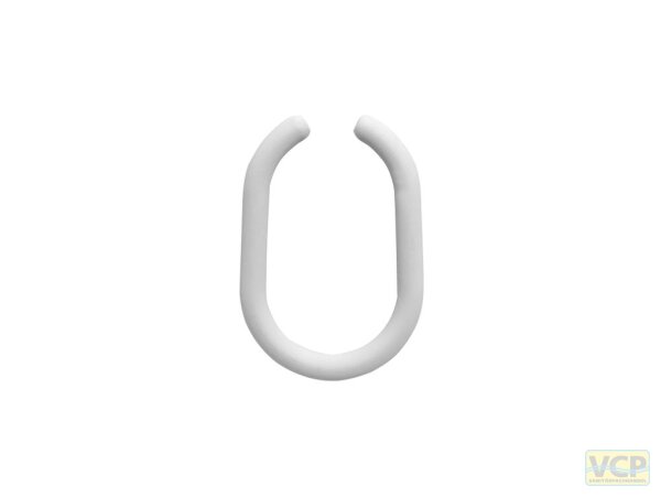 Brausevorhang Ring oval 50x30mm offen aus Kunststoff weiß