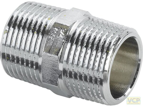 Doppelnippel Rotguss chrom 1/2"