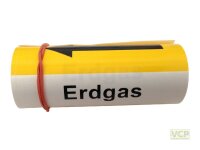 Klebebezeichnungsband Erdgas Farbe gelb DIN2404 -40°C...