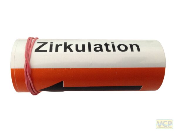 Klebebezeichnungsband Zirkulation Farbe orange DIN2404 -40°C bis +70°C