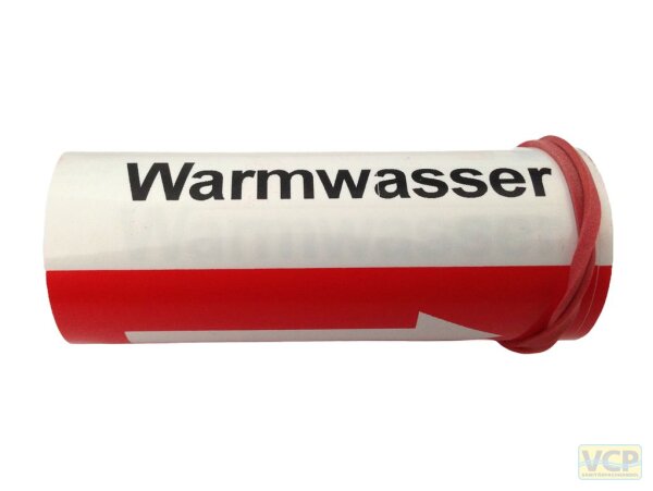 Klebebezeichnungsband Warmwasser Farbe rot DIN2404 -40°C bis +70°C