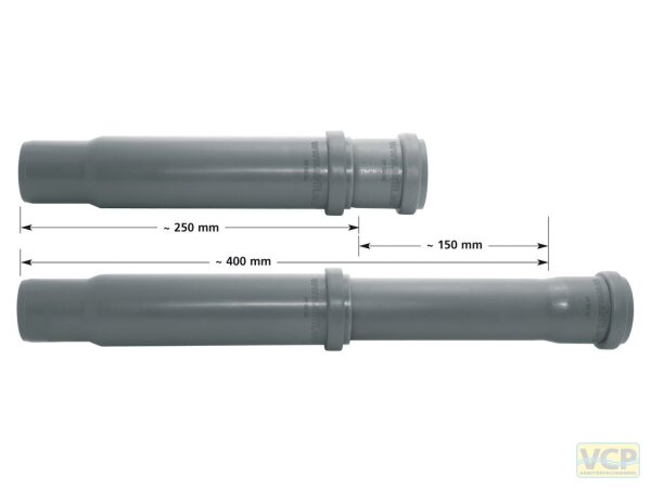 Teleskoprohr DN 50 Länge variabel von 250 bis 400 mm