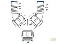 Doppelschlauchtülle für UP-Sifon