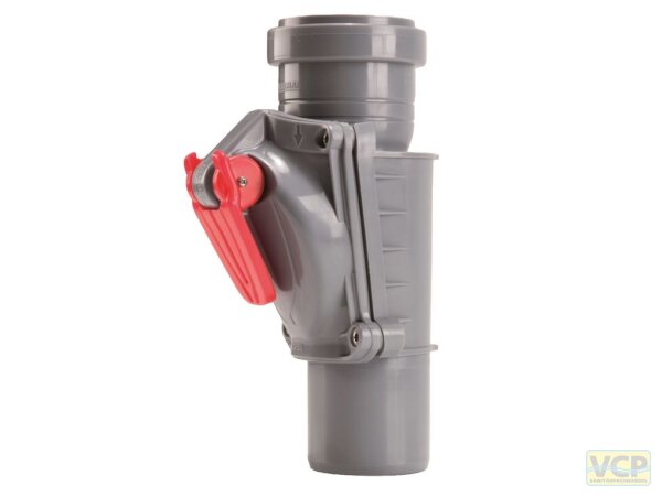 Rückstauklappe DN 50 grau für senkrechten Einbau