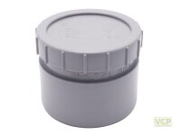 Endstopfen DN110 mit Schraubverschlusskappe grau