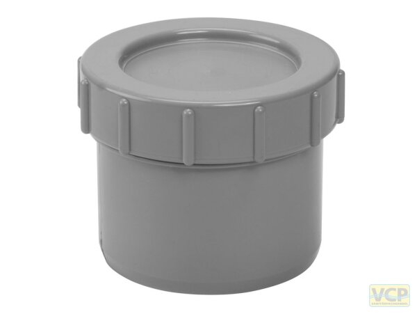 Endstopfen DN75 mit Schraubverschlusskappe grau