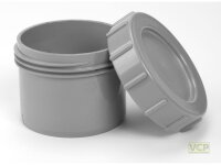 Endstopfen DN75 mit Schraubverschlusskappe grau