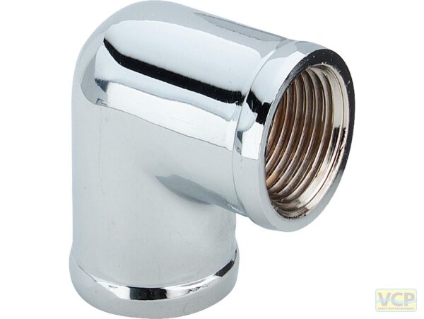 Winkel Messing chrom 90° 3/8"Ig