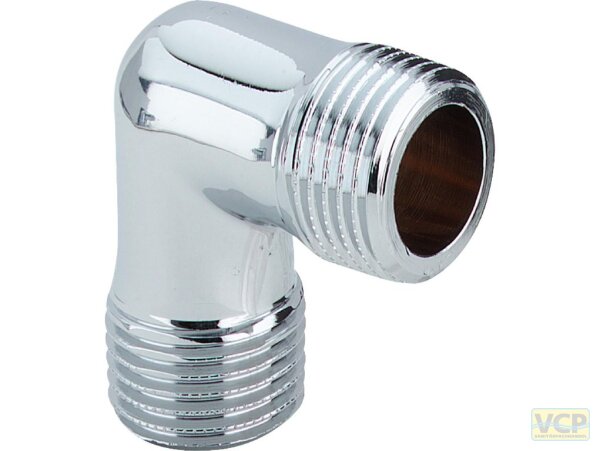 Winkel Messing chrom 90° 1" Ag x Ag